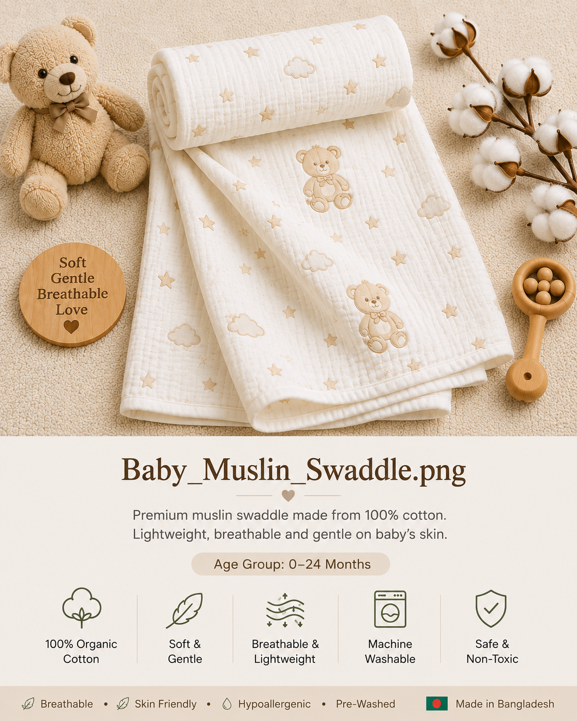 Baby Muslin Swaddle