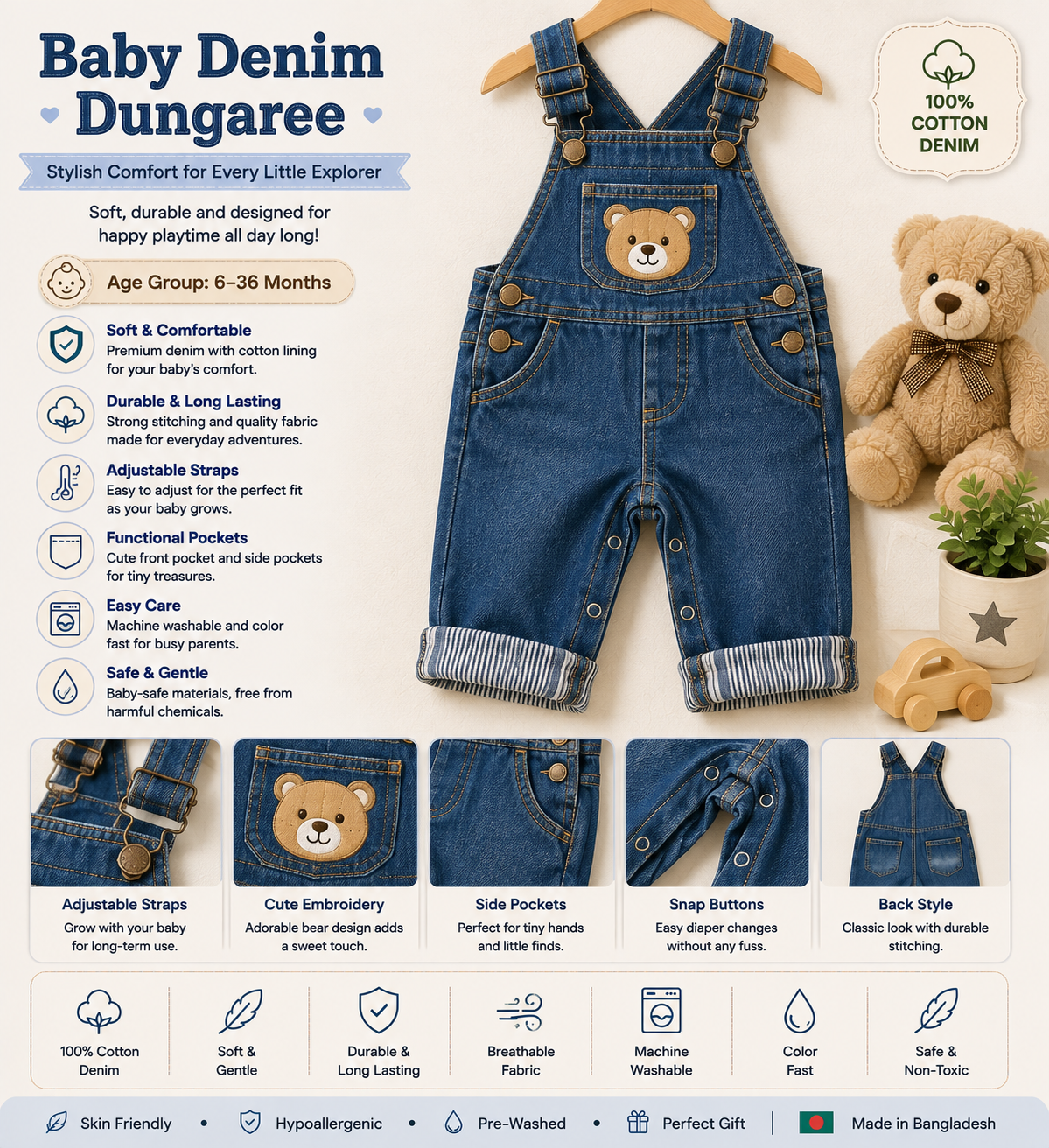 Baby Denim Dungaree