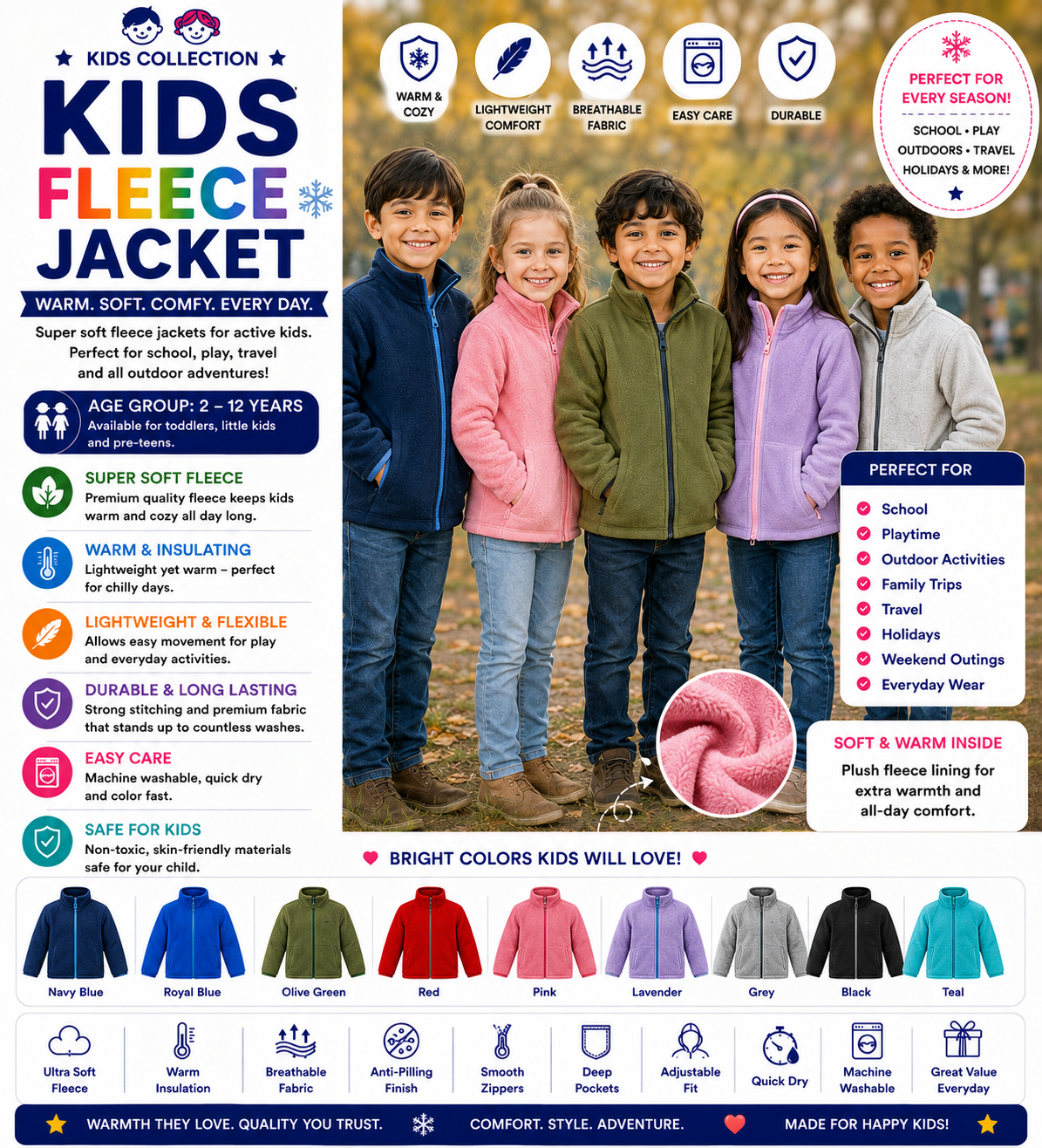 .Kids Fleece Jacket