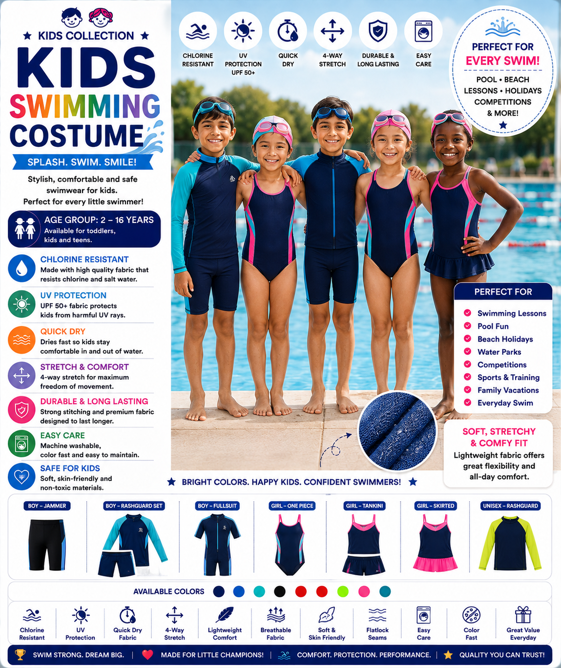 .Kids Swimming Costume