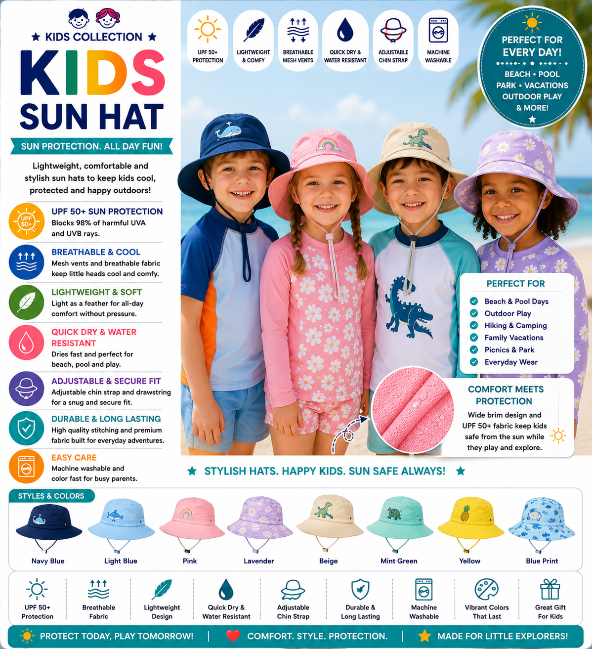 .Kids Sun Hat