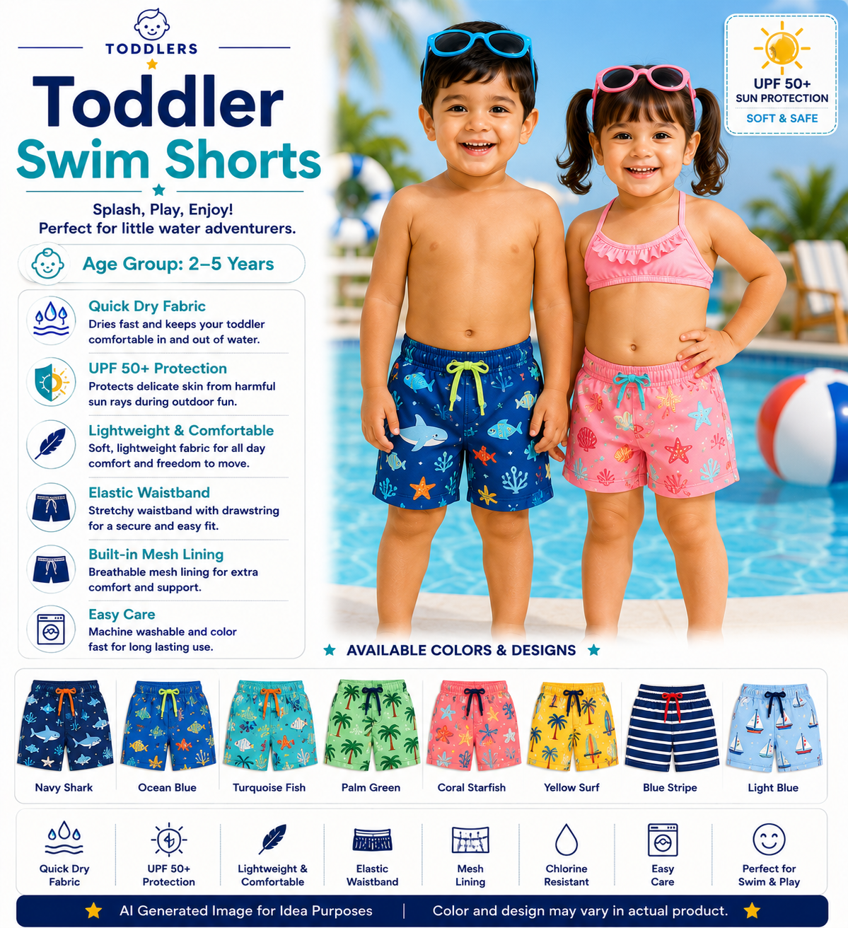 .Toddler Swim Shorts