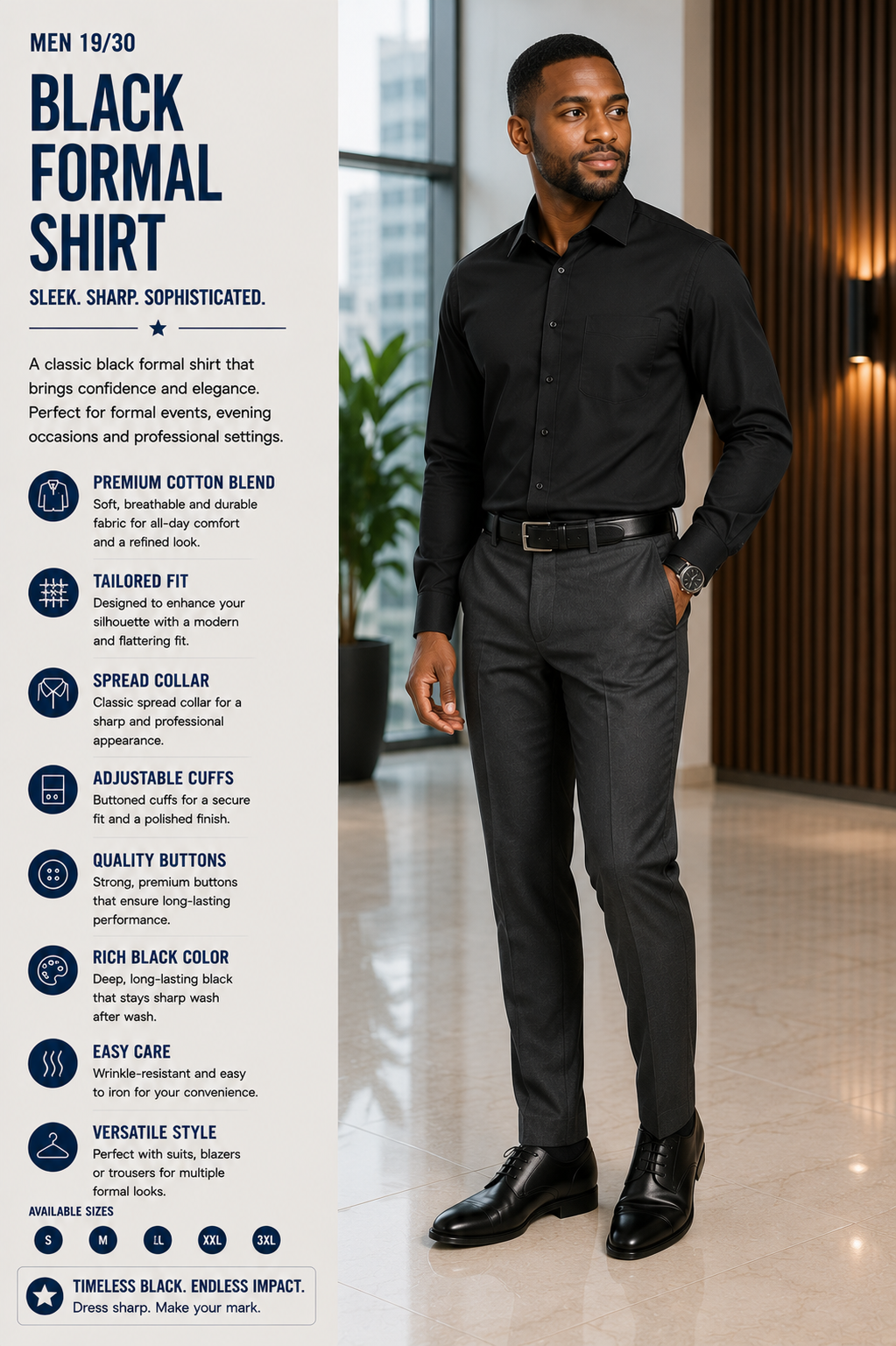 black formal shirt