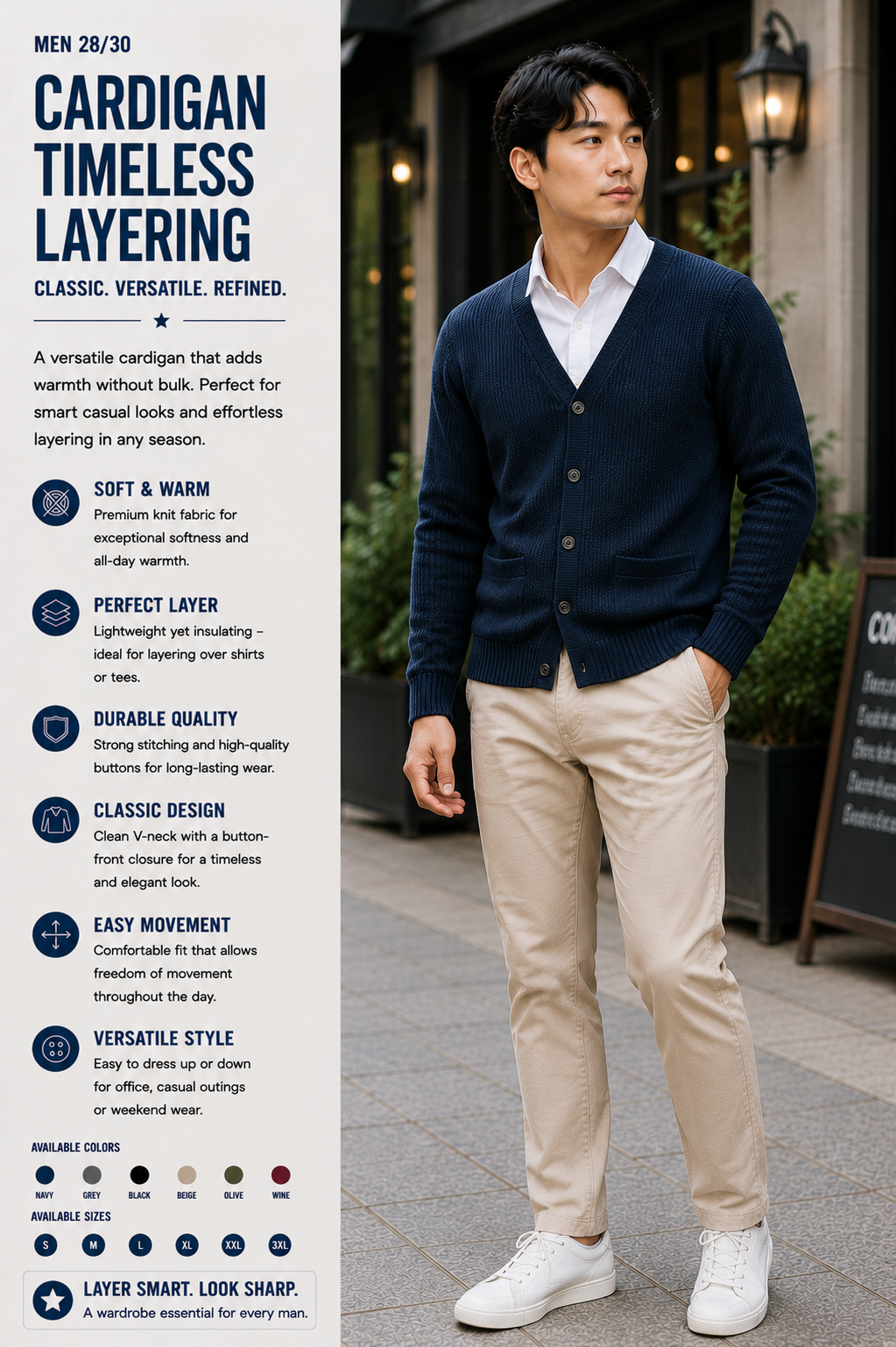 cardigan timeless layering