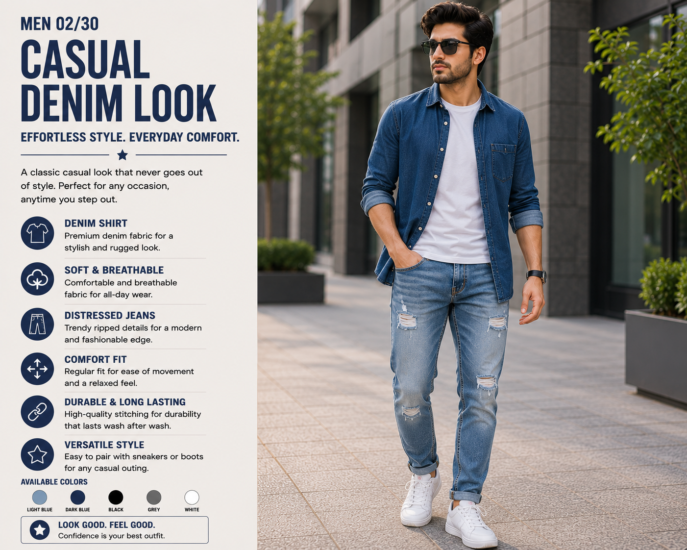 casual denim look
