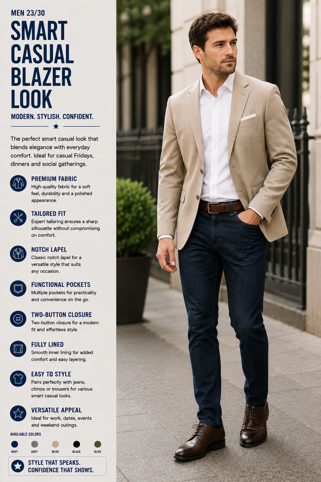 smart casual blazer look